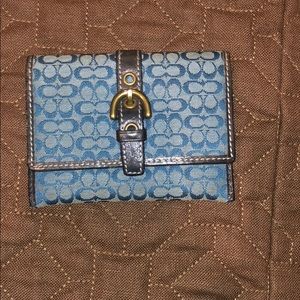 Coach signature card holder with buckle closure